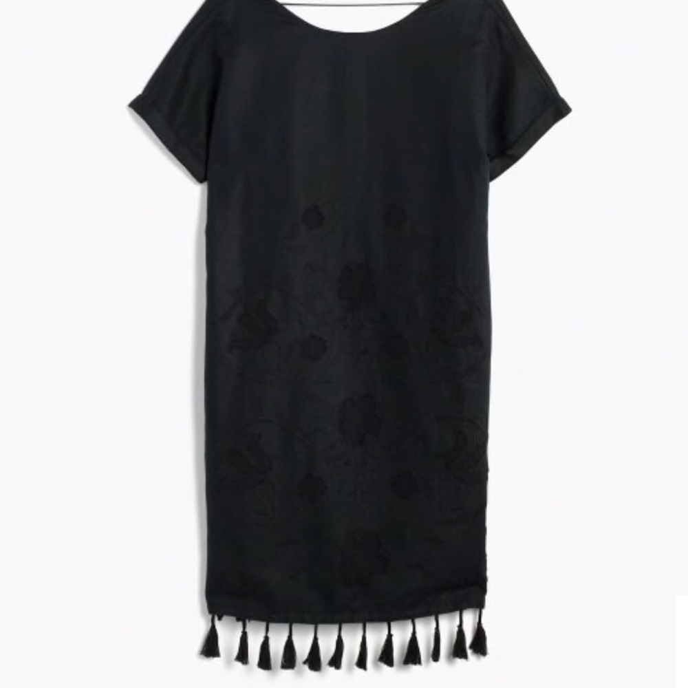 Madewell Embroidered Tassel Tee Dress